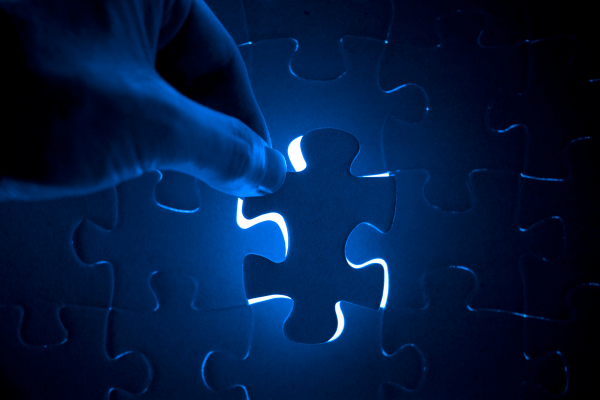 Einzelnes Puzzlestück als Symbol für modulare Erweiterbarkeit von FaxSuite